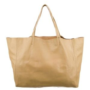 Celine Horizontal Cabas Tote Tan Bag Handbag Purse Brown Beige